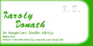 karoly donath business card